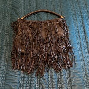 Fringe Faux Leather Handbag H&M